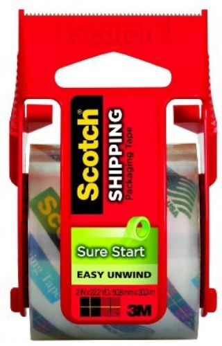Scotch Sure Start Shipping Packaging Tape with Dispenser, 2 Inch x 800 Inch, 145
