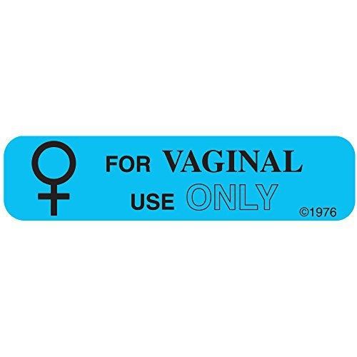 PHARMEX 1-72G Permanent Paper Label, &#034;VAGINAL USE ONLY&#034;, 1 9/16&#034; x 3/8&#034;, Blue