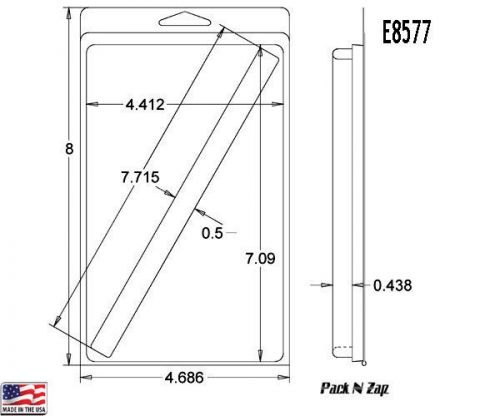 E8577: 300- 8&#034;H x 4.7&#034;W x 0.44&#034;D Clamshell Packaging Clear Plastic Blister Pack