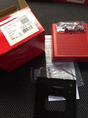 Cooper Wheelock AS-24MCC-FR Fire Alarm Horn/Strobe Ceiling Mounted Red, New
