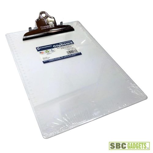 Saunders plastic clipboard w/high capacity clip, clear, letter size, 8.5 (21803) for sale
