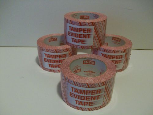 4 NEW TAMPER EVIDENT  Security  Packing Tape Rolls FREE QUICK SHIP NOW