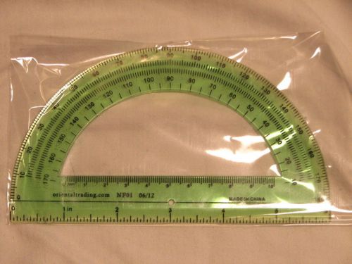 **NEW** Protractor Plastic 6&#034; Ruler Edge Learning Resource FREE SHIPPING