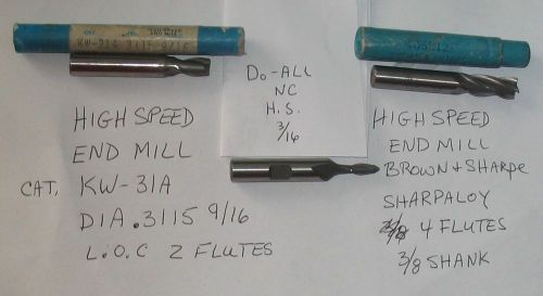 Three high speed  end mill bites for sale