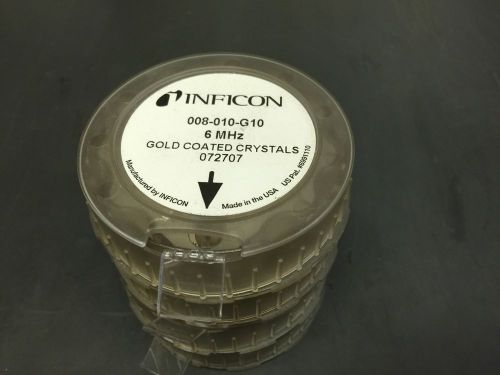 39 Inficon P/N 008-010-G10,  6 MHz Gold Coated Quartz Crystals, Thin Films