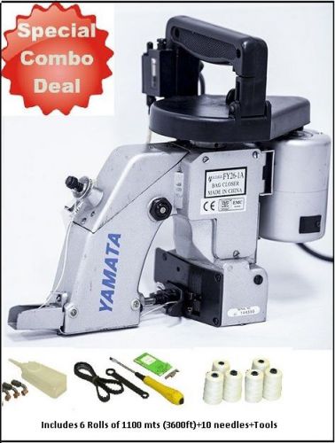 Industrial portable bag sack stitcher sewing machine + 4 spools + 10 needles. for sale