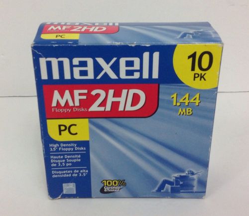 Maxell MF2HD 3.5&#034; Floppy Disk PC 1.44mb 8 Pack In Box New Old Stock Blank Media