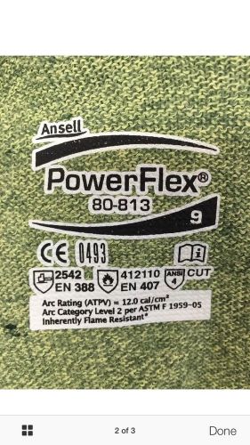 ANSELL Cut Resistant PowerFlex Gloves - Size 9 Model #80-813 (10 Pairs)