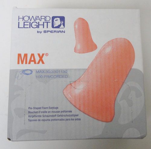 Howard Leight MAX Disposable Ear Plug Corded (Box of 100 Pairs) Ear Plugs