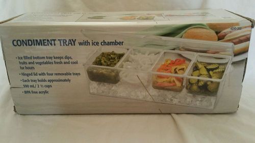 Perlli chilled condiment server on ice 4 removable trays