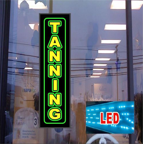Led light box sign - tanning - 46&#034;x12&#034;  neon / banner altern. window sign for sale