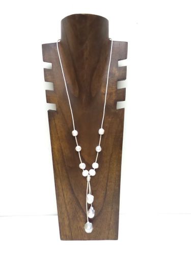 Walnut Color Wood Necklace Display (16 inches High)