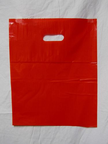 25 12&#034; x 15&#034; RED GLOSSY Low-Density Plastic Merchandise Bags