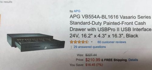 Vasario Series APG Standard Duty Painted Cash Drawer VB554A-BL1616 USBPro II USB