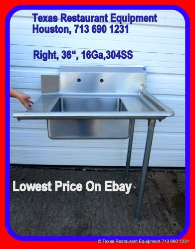 New STAINLESS STEEL Soiled Right Side Dish Table, 36&#034; 16Ga, NSF, Houston, Texas