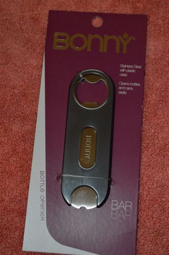 Bonny Stainless Steel Bottle Opener with plastic case for bottles and cans.