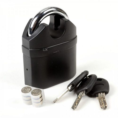 2pc - high security short shackle padlock w/ anti theft 110db siren alarm for sale