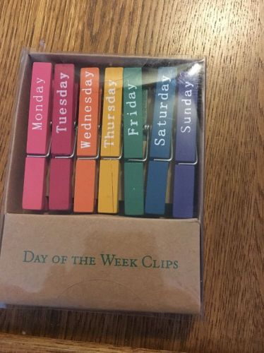 Day Of The Week Clips Organization  Clothes Pins