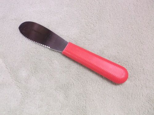 Dexter Russell S173SC-PCP 3 1/2 in Sandwich Spreader Red Handle Scalloped Edged