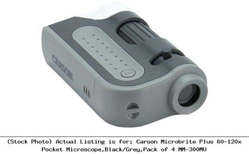 Carson Microbrite Plus 60-120x Pocket Microscope,Black/Grey,Pack of 4 MM-300MU