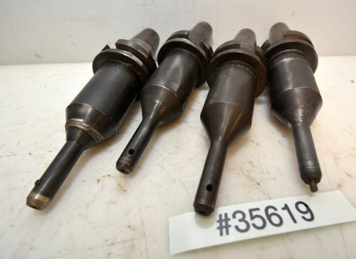 1 Lot of 4 BT40 Tool Holders with 2 Flute Insert Cutters (Inv.35619)