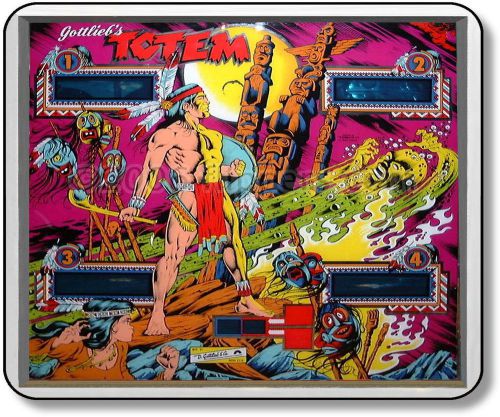 Gottlieb&#039;s Back Glass of Totem Pin Ball Machine Mouse Pad Mats Mousepad