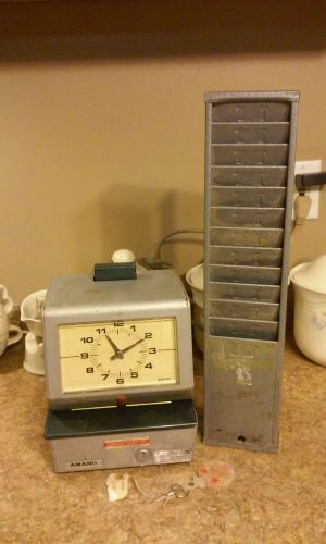 Amano time clock model 3507 punch card machinew/ key for sale