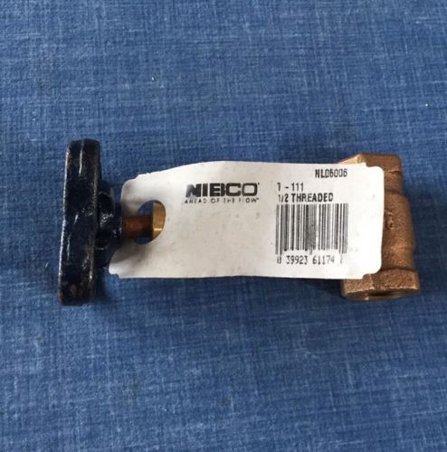 Nibco 1-111 bronze gate valve 1/2&#034; npt new for sale