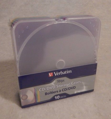 NEW VERBATIM VTM93804 TRIMPAK CD/DVD STORAGE CASES 10 PK