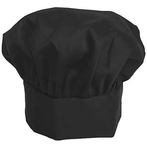 Comllen Modern Kitchen Lightweight Happy Play Cotton and Poly Chef Hat, Black