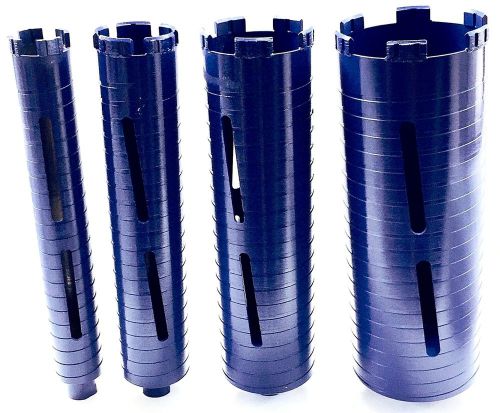 New dry core bit 4 set: 1&#034;, 2&#034;, 3&#034; and 4&#034; with 3/8&#034; segments masonry/concrete for sale