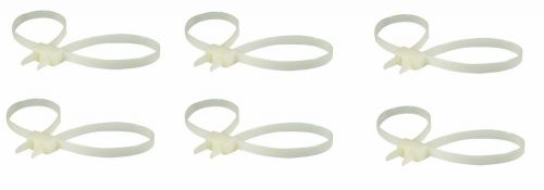 (6) Compact Handcuffs Plastic Disposable Zip Restraints Double D Security Cuffs