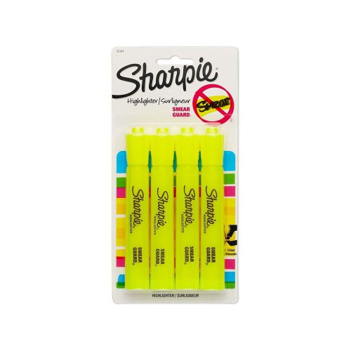 Sharpie Accent Tank Highlighters - Chisel - Fluorescent Yellow - 4 Pack - 25164