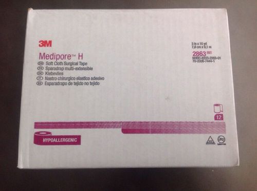 3M Medipore H Soft Surgical Tape 3&#034;x10yd Ref 2863 12rolls=1box