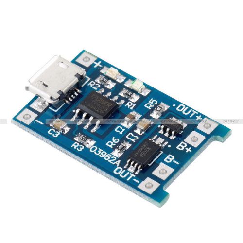 2pcs 5v 1a micro usb  18650 lithium battery charger board with protection module for sale