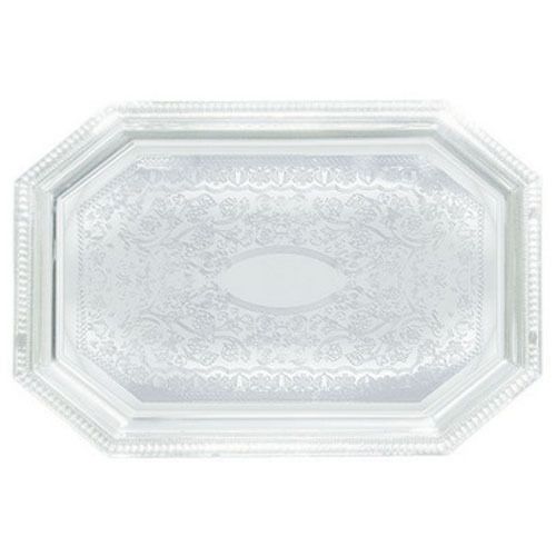 Winco CMT-1217, 12x17-Inch Chrome Plated Octagonal Serving Tray with Engraved Ed
