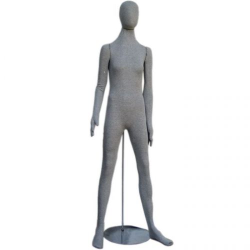 MN-402gy Grey Soft Flexible Bendable Egghead Female Body Mannequin Form