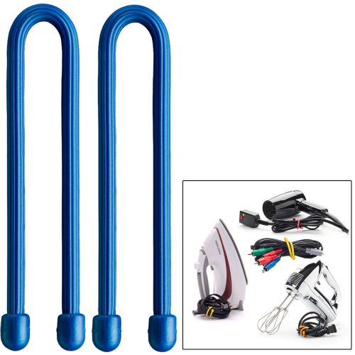 Nite ize gear tie 6&#034; inch blue reusable waterproof rubber 2-pack twist ties for sale