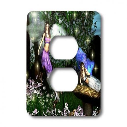 3dRose lsp_31620_6 Two Plug Outlet Cover with Magic of Three Sisters Three