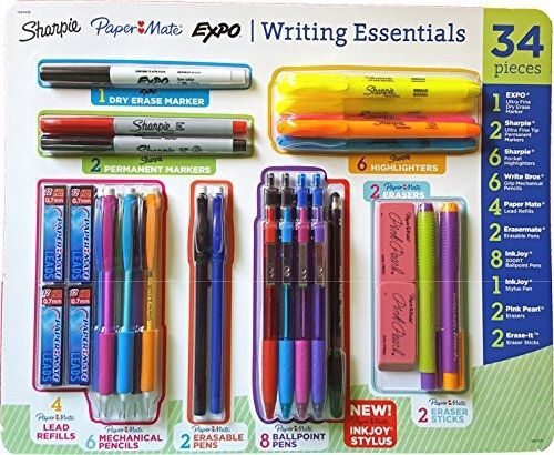 Sharpie Paper Mate Expo Writing Essentials 34 Piece Assortment Pack Pens Pencils