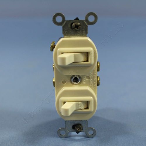 Leviton Almond Double Toggle Wall Light Switch Single-Pole &amp; 3-Way Bulk 5241-A