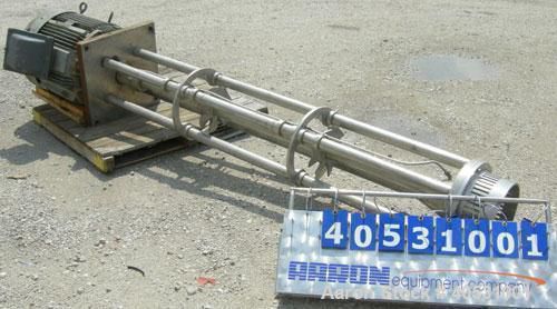 Used- Homo Mixer, 304 stainless steel. Approximate 13&#034; diameter 4 blade rotor x