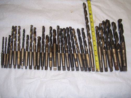 Drill Bits (30) Taper Shank Drill Bits 5/16&#034; up to 1&#034;, HSS, Butterfield &amp; others