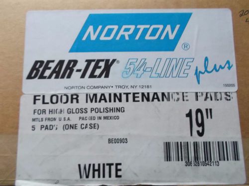 Bear-Tex 54-Line Plus 19&#039;&#039; White Floor Pads for High Gloss Polishing