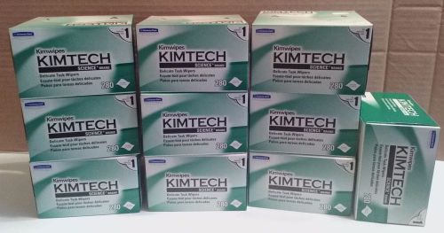 10 Boxes of Kimtech Science KimWipes Delicate Task Wipers; 4.4 x 8.4 in.
