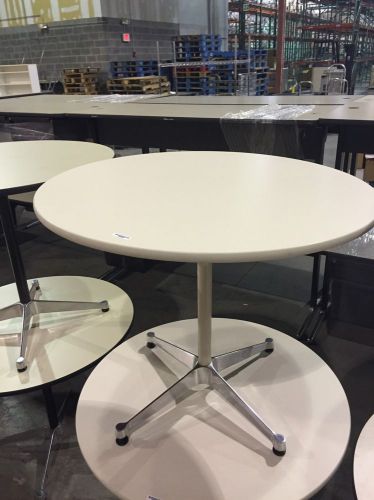 HERMAN MILLER CONFERENCE TABLE 36” CREAM &amp; GRAY LAMINATE.