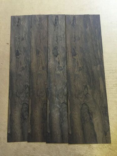 Wood Veneer Ziricote 6x22 4Pcs Total Raw Veneer  &#034;EXOTIC&#034; ZI2 6-6-16