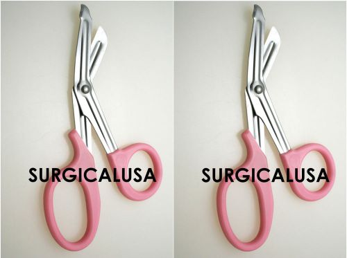 2 EMS Universal Scissors 7.25&#034; Pink Color Handle NEW SurgicalUSA Instruments