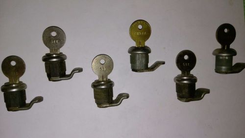 (LOT OF 6) KEY #CH511 W/ LOCK FOR USE ON (TOOLBOXES,MAILBOXES,DESKS,SAFES)