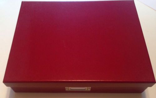 Red Document Box Office Organizer Storage Letters Papers Stationary Art